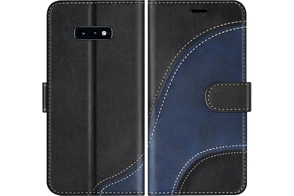 BoxTii Coque pour Galaxy S10e, Portefeuille Etui en Cuir PU, Magnétique Protection Housse Coque pour Samsung Galaxy S10e, Noir