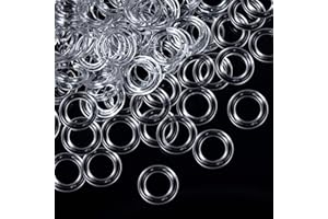 Boao 100 Stücke Durchsichtige Römische Raffrollo Vorhang Ringe，16 mm Außen Durchmesser, 10 mm Innen Durchmesser,Raffrollo Zubehör Kunststoffringe Plastikringe