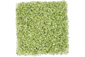 KYEYGWO Olivine Tumbled Chips Crushed Natural Stone for Decoration, Crystal Quartz Gravel Garden Decorative Stones 1 Pound(460 Gram)
