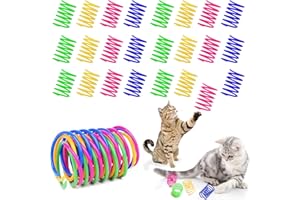 Eupneicu Katze Spielzeug [24 Stück], Interaktives Spirale Katzenspielzeug, Cat Toy, Buntes Kreatives Kunststoff Spiral Design, Cat Toys for Indoor Cats