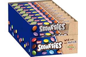 ‎SMARTIES Nestlé SMARTIES Hexagon-Rolle, bunte Schokolinsen aus Milchschokolade mit natürlichen Farben und Aromen, 24er Pack (24 x 38g)