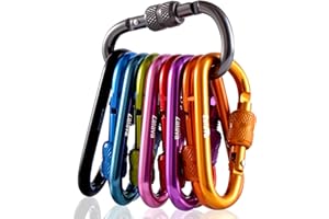 ‎ZALAVA Zalava Neu Mini Schlüsselanhänger Karabiner, 6 farben Karabiner mit Schraubverschluss Mehrfunktionale Karabinerhaken für Camping, Angeln, Wandern Oder Reisen