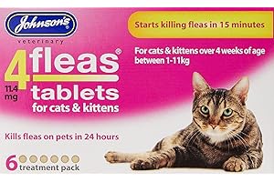 JOHNSON'S Johnsons 4Fleas Tablets for Cats and Kittens, 6 Treatment Pack