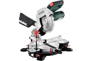 metabo Kappsäge KS 216 M - 1100 W, 216 mm Sägeblatt - Präzisionsschnitt, LED-Schattenlinie, integrierte Tischverbreiterung, leicht und mobil - Inkl. Hartmetall-Sägeblatt und Zubehör