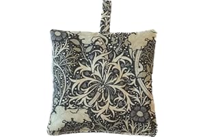 Lavender Sachet – William Morris, French Lavender, Drawer & Wardrobe Freshener, Handmade in UK, 100% Cotton, Gift, Eco-Friendly – Redd & Goud (Seaweed - Grey)