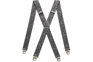 PIERROT Bretelles Homme Larges Made in France - Elastique Ultra Résistant & 4 Clips Extra Fort en X - Taille Ajustable Jusqu’à 130cm - Garantie à Vie - Fabrication Artisanale