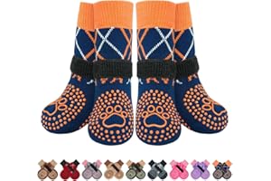 BEAUTYZOO Chaussettes antidérapantes pour chien pour éviter de lécher les pattes pour sols en bois dur, chaussons pour trottoirs chaud/froid, bottes antidérapantes et protections de pattes Contrôle de