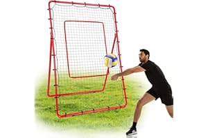 AKOZLIN Baseball Softball Volleyball Lacrosse Rebound Bounce Back Net 5 Angles Adjustable 6×4FT with Strike Zone Baseball Rebounder Net Pitchback Baseball Nest with Carry Bag