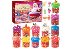 ‎PEIRANUP Schleim Adventskalender 2025 Kinder - 24 Tage Weihnachtskalender mit Kristallklarem Slime Set Lustiges Geschenk für Mädchen Jungen AC02