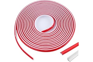 ROSYLEVE Strisce di Calafataggio Autoadesivo 5m Bianco Striscia Triangolare Autoadesiva per Bordatura per Bordatura, Battiscopa, Calafataggio, Decorazione per Angoli da Paret (12×9mm)