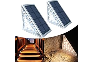 TOTHDATE 2PCS Solar Step Lights Warmwhite Light, 13 LEDs Solar Stair Light Outdoor Pathway Light IP67 Waterproof for Ground Front Porch Decor Yard Garden Walkways