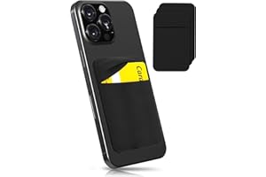 MyGadget 3X Portfel na karty - Antysygnał RFID - Elastyczna samoprzylepna kieszeń z klapką na smartfon Uniwersalny portfel na dokumenty i etui czarne