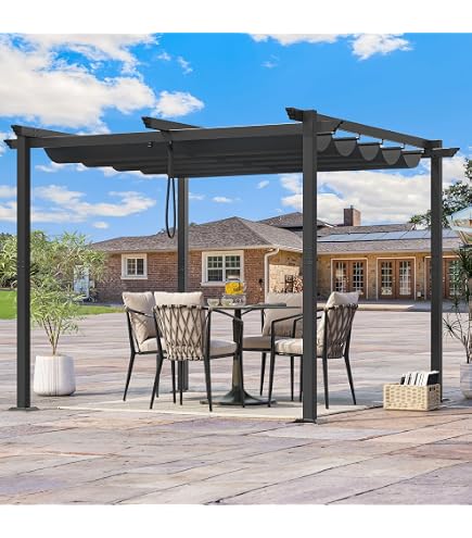 Outsunny Pergola 4x4 M – Versenkbar & Witterungsbeständig Für Garten & Terrasse