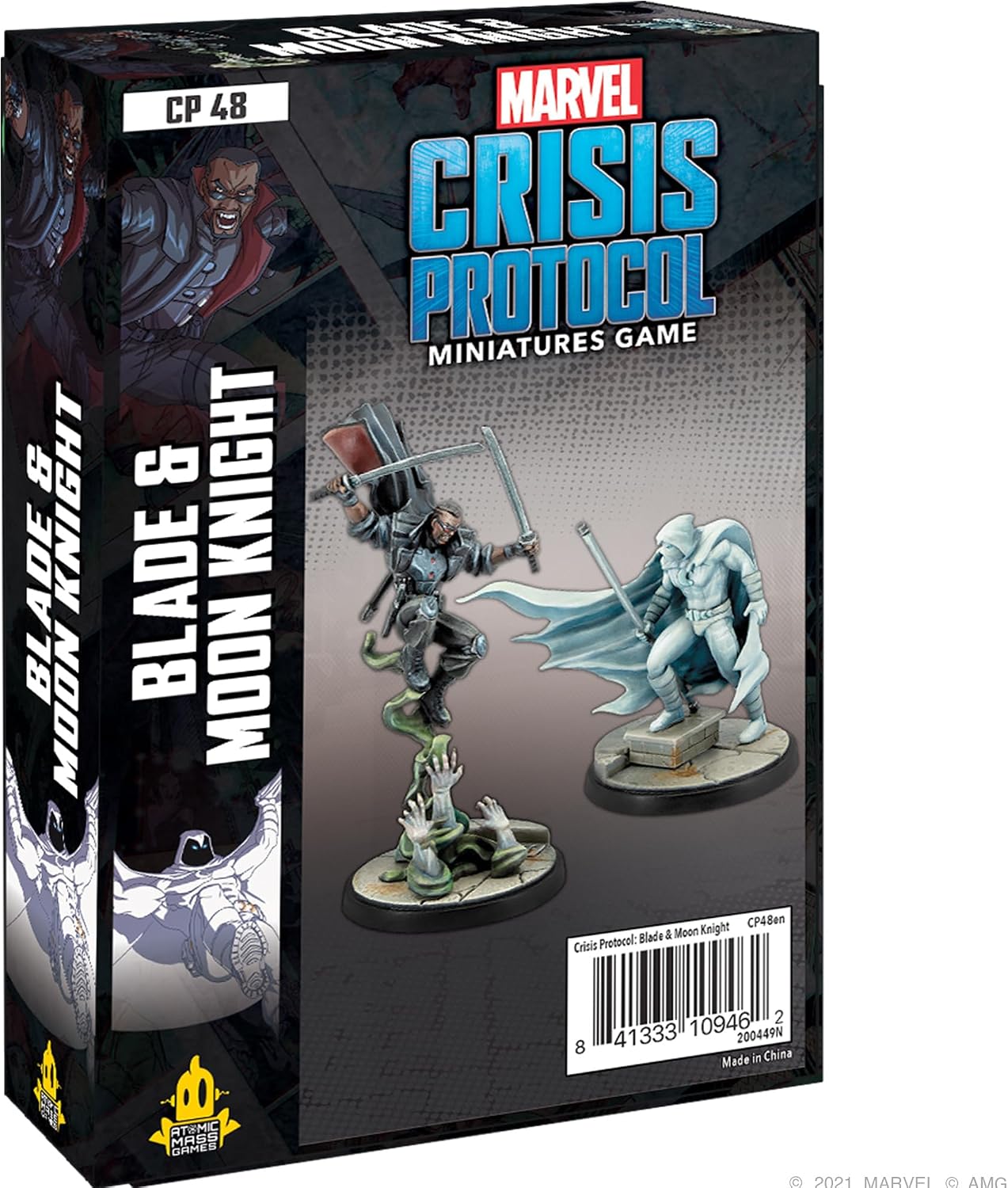 Atomic Mass Games , Blade and Moon Knight: Marvel Crisis Protocol , Miniatures Game , Ages 14+ , 2 Players , 45 Minutes Playing Time, Multicolor, FFGCP48
