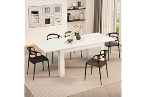 Mobili Fiver, Easy, Extendable dining table, 140(220) x90 cm, High Gloss White, Made In Italy