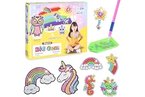 ZOUNIN Kit Diamond Painting Enfant Licorne, Diamond Painting Enfant, Cadeau Fille Licorne 5 6 7 8 9 10 Ans, Cadeau Fille 4-12 Ans, Mosaïque Autocollants Dessin Diamant, pour Enfants et Adultes Débutants