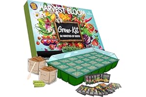 TOPLINE Vegetable Grow Your Own Kit for Gardening Gifts - Harvest Bloom 24 Varieties of Vegetable Seeds, Greenhouse, Plant Markers, Spoon & Soil. Great Garden Gifts for Women, Christmas Gifts for Mum