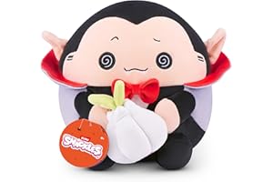 Snackles Series 1, Plush 8-inch Vampire with Garlic Bulb (DRACO) by ZURU, Plush with Snack Accessory