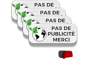 FloraVigo Bez reklamy Dziękuję 60x25 mm Literowa tabliczka zaciskowa Szczotkowane aluminium Wygląd Samoprzylepna stal nierdzewna, zakaz reklamy (4) (BEZ REKLAMY DZIĘKUJEM)