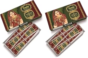 NM SELECT Neeta Kaveri Mehndi Cones Dark Brown Mehndi All Natural Body Art Organic Temporary Tattoo | Pack of 4 x 2 (Total 8 Cones)