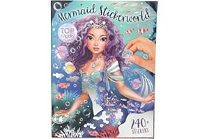 Depesche 13395 TOPModel Mermaid - livre d'autocollants métalliques avec 26 pages de fond sous-marines détaillées et 4 pages d'autocollants d'accessoires