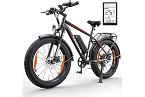 Vipdrive Bici Elettrica per Uomo Donna, Batteria Rimovibile 48V 15Ah/13Ah, 26"/24"x4.0" Fat Tire Bicicletta Elettrica, fino a 100 km, Cambio a 7 Velocità, Display LCD, Sospensione Anteriore