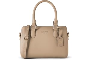 Lazarotti Bologna Damen Handtasche aus Echt-Leder | Henkeltasche mit abnehm- & längenverstellbaren Trageriemen | Bowling-Bag 26 cm