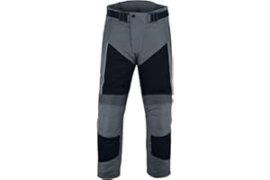 MODERNAGE Air Mesh Motorcycle Trousers for Men | Waterproof | Breathable Textile Riding Racing Motorbike Pants with Removable Lining & CE Armours -Black & Grey