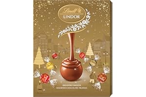 Lindt Lindor Assorted Gold Advent Calendar 2025 – 233g – 24 Finest Chocolate Truffles – Luxury Christmas Countdown Gift for Adults & Kids