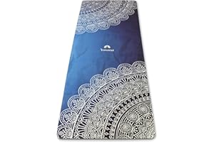 ‎YOSANA Yosana Yogamatte aus Naturkautschuk - rutschfest, Nachhaltige Yoga Matte mit Mikrofaseroberfläche zur raschen Aufnahme von Schweiß – Maschinenwaschbare Sportmatte - 183 x 68 cm