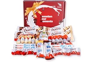 BIOSENIA Caja Regalo de Chococolates Original Surtido para Cumpleaños Niños San Valentin Aniversarios tu Pareja. Kinder Bueno, Happy Hippo, Huevo Sorpresa, Mini, Schokobons, Maxi. Cajita con 27 Uds