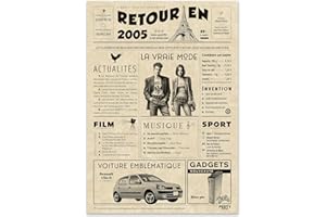 FestySpark Cadeau Original pour Jeune Homme et Femme Retour en 2005 - Idee Cadeau 20 Ans Fille et Garcon - Carte Anniversaire 20 ans Fille et Garcon - Decoration Anniversaire 20 ans garçon et fille