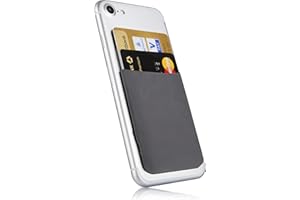 MyGadget Porte Cartes - Anti signaux RFID - Pochette adhésive élastique pour Smartphone & Coque - Wallet Universel pour Papiers & Fourre Tout - Etui Gris