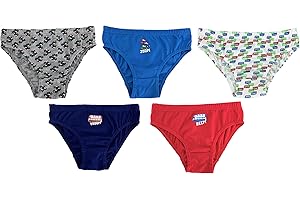Thingimijigs 5 Pairs Boys Bus and Car Patterned Underwear Briefs Underpants