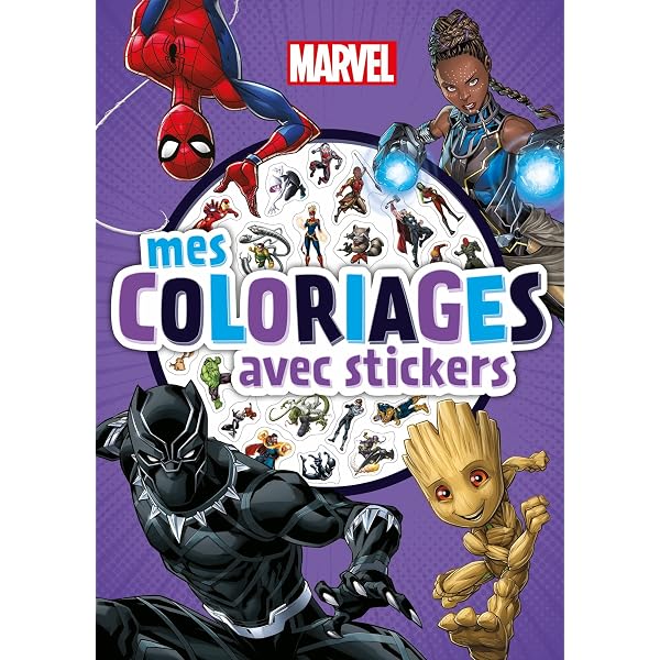 Livre Autocollants Marvel 1000+ Stickers - Spiderman Avengers Coloriage Pour Enfants