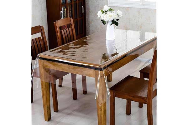 Kuber Industries Dining Table Cover 6 Seater Transparent Dining Table Cover