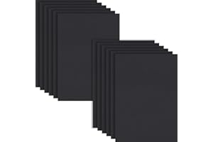 HXJDAM Sztywny filc mata filcowa 2 mm, 12 sztuk filcu do majsterkowania, 20 x 30 cm x 2 mm, gruby filc do majsterkowania, kwadraty do projektów DIY (filc czarny)