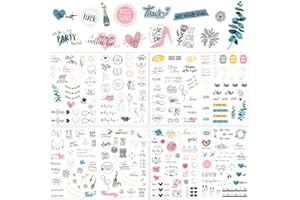 HOMIRTY Stickers Matrimonio,4 Fogli Adesivi per Libro degli Ospiti per Matrimonio,230 Pezzi Adesivi per Matrimoni,Adesivi Nuziali,per Album di Foto Libro Decorazioni,Biglietti di Auguri DIY