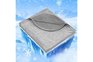 IKALIFE Cooling Blanket Lightweight Cooling Blanket - 2 in 1 Double-Sided Summer Blanket Q-Max > 0.5 Thin Self-Cooling Blanket Summer Cooling Blanket for Sleeping Cold Blanket for People Bed 200 x 220