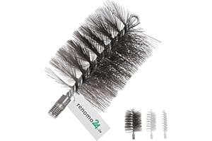 Renomo24 M12 Ofenrohrbürste aus Stahldraht, Heizkesselbürste mit M12 Gewinde, Kesselbürste 100mm, für effiziente Reinigung