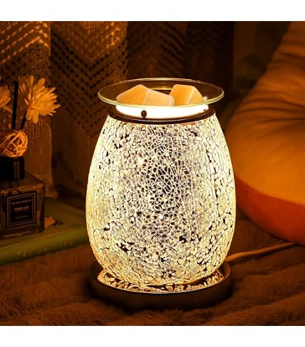 Scaldacera In Ceramica Con Luce Notturna LED | Sciogli Cera Profumata Elettrico Per Casa E Ufficio | Senza Fiamma, Regalo Perfetto