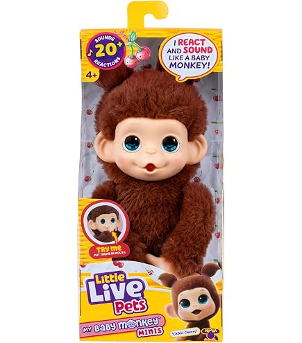 Little Live Pets Scimmia Baby Mango Peluche Interattivo 26 Cm Con Suoni E Movimenti