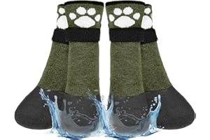 BEAUTYZOO Anti Slip Dog Socks Boots, Dog Shoes for Hot/Cold Winter Pavement, Waterproof Grip Dogs Booties Paw Protector for Hardwood Floor, Prevent Licking for Small Medium Large Dogs Puppy Senior Old