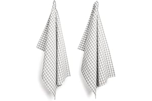 ‎FILU FILU Geschirrhandtücher 4er Pack Grau-Weiß kariert (Farbe und Design wählbar) 45 x 70 cm - hochwertige Küchenhandtücher Geschirrtücher aus 100% Baumwolle