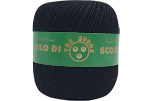 FILATI ITALIANI Cotone Filo di Scozia 100g Titolo 5-8 - 12-16 (Nero - 01, 12)
