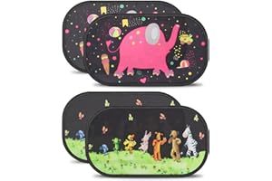 CHUNER Parasol de Coche Bebe, 4 Piezas Parasol Coche Infantil Parasoles Autoadhesivos Coche Sun Shade con Protección UV 51 x 31 cm para Proteger del Sol a Bebés y Mascotas