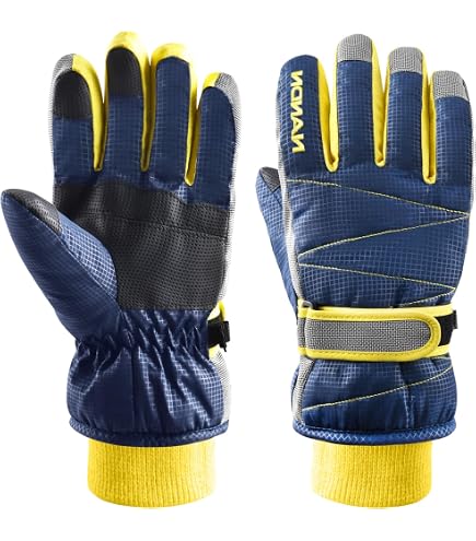 Gants De Ski Enfants Imperméables Avec Doublure Polaire | Paume Antidérapante PU, Fermeture Réglable | Pour Neige, Luge, Jeux D'Hiver