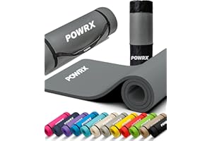 ‎POWRX POWRX Gymnastikmatte - Trainingsmatte für Yoga, Gymnastik und Pilates Zu Hause - rutschfeste, Phthalatfreie Fitnessmatte - Inklusive Trageriemen, Tasche und Übungsposter