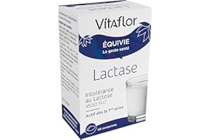 LACTASE 60 Comprimés | Intolérance au Lactose et Digestion difficile | Transforme le lactose en glucose et galactose qui sont plus facilement digérables | VITAFLOR