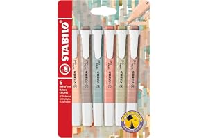 STABILO swing cool naturfärger – överstrykningspenna – paket med 6 – blandade färger